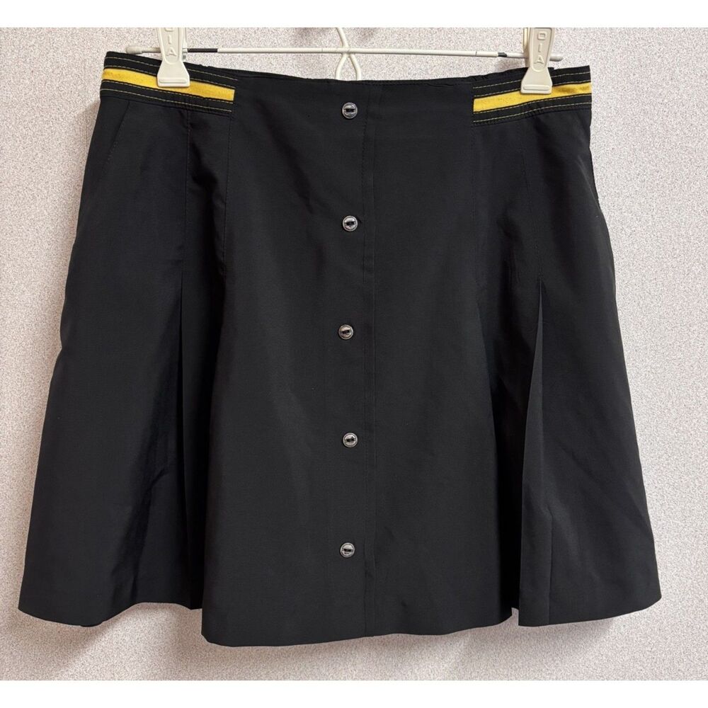 Vintage TAIL Tenniscore Golf Skater Skirt Black Yellow Stripe‎ Size 12 USA